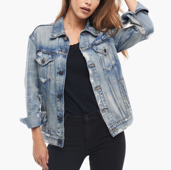 Able Jackets & Blazers - Able the Merly Distressed Denim Jacket Size Small